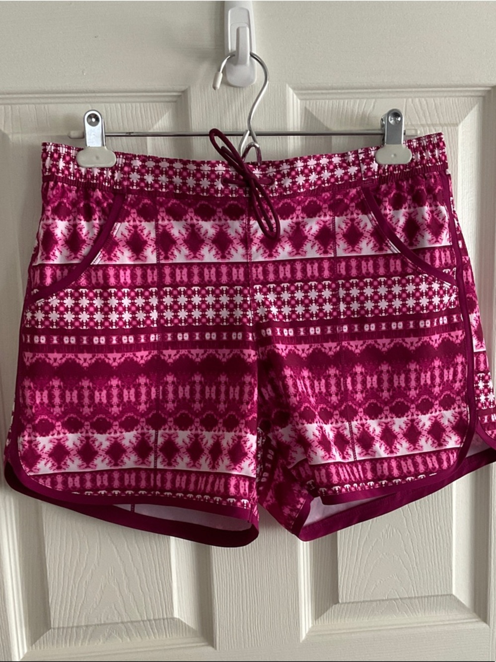 Lands' End Fuchsia Patterned Athletic Swim Shorts